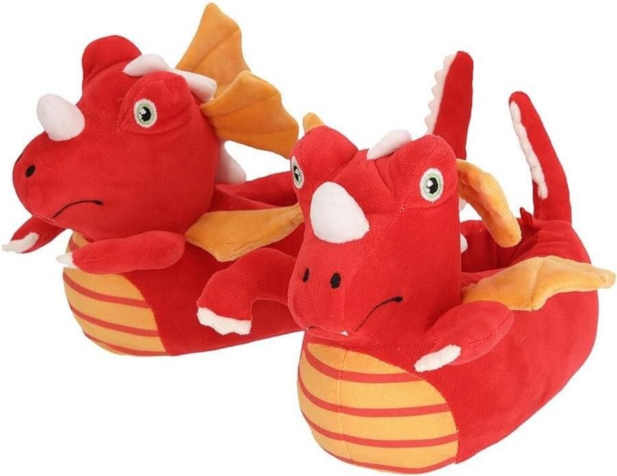 Warme jongens sloffen met dino print Antislipzool t m