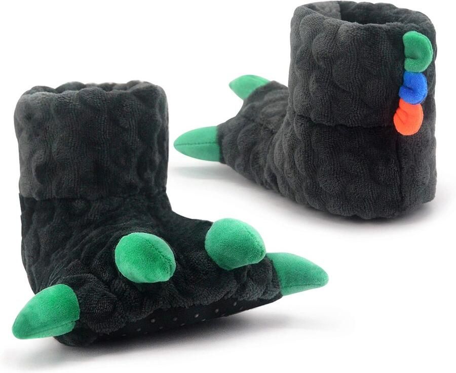 Dinosaurus klauwpantoffels zachte pluche huisslippers met antislip-grijpstippen voor kinderen Warme pluizige geschenken