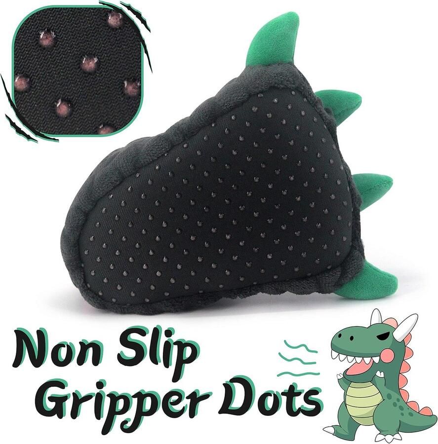 Dinosaurus klauwpantoffels zachte pluche huisslippers met antislip-grijpstippen voor kinderen Warme pluizige geschenken