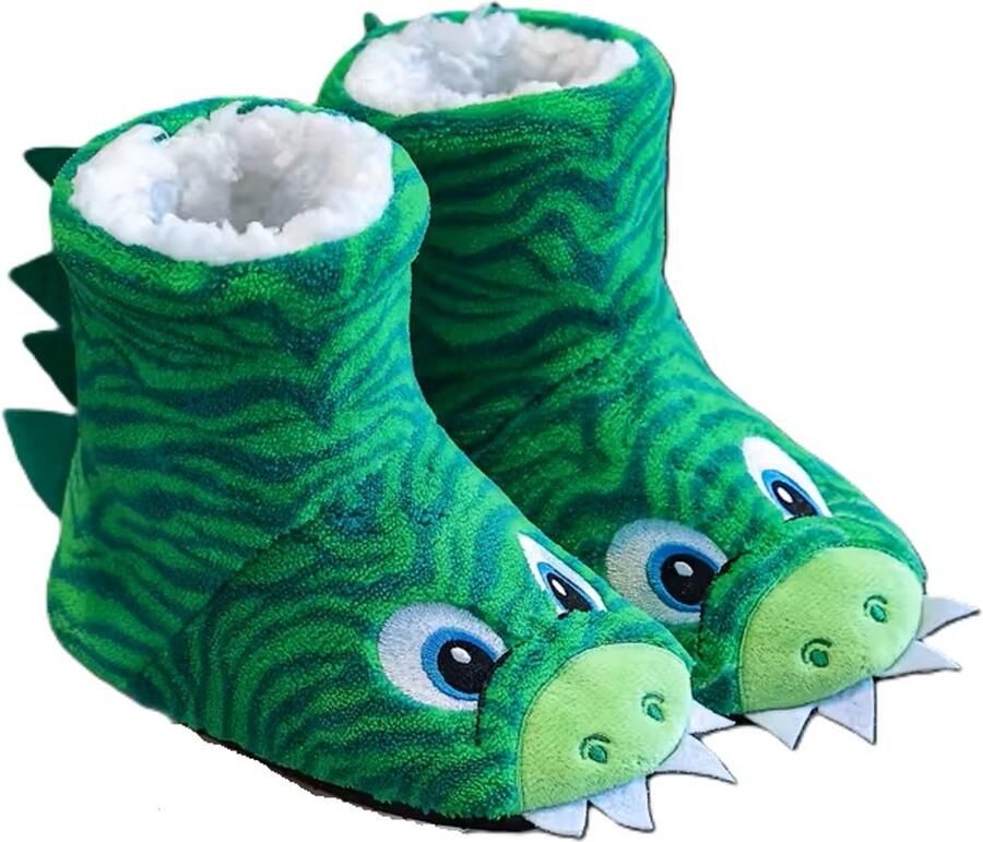 Dinosaurus sloffen pantoffels antislip fleece
