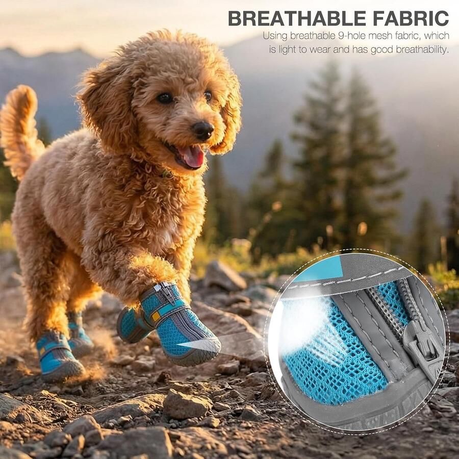 Dog Shoes Boots Dog Summer Shoes Boots Booties with Breathable Outdoor Mesh Non-slip Rubber Soles Prevent Scratches ShopVlot