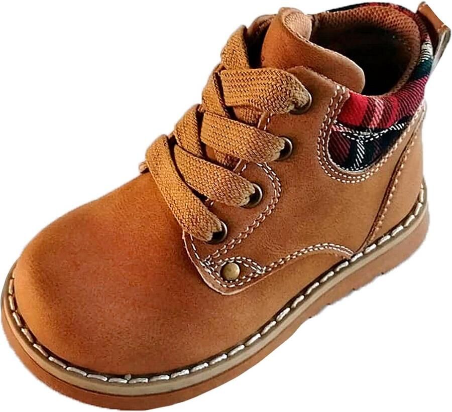 Donkerblauwe Enkellaarsjes voor Baby's met Ruitdetails