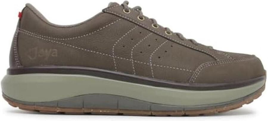 Donkerbruine Nubuck leren veterschoenen met golfzool voor heren