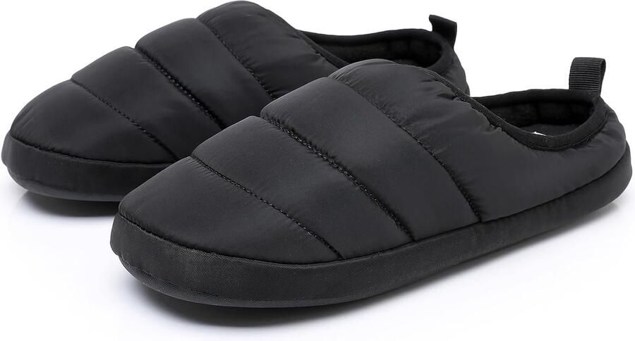 Dons katoenen pantoffels voor heren brede pantoffels met antislip rubberen zool winterschoenen warme slippers voor binnen en buiten