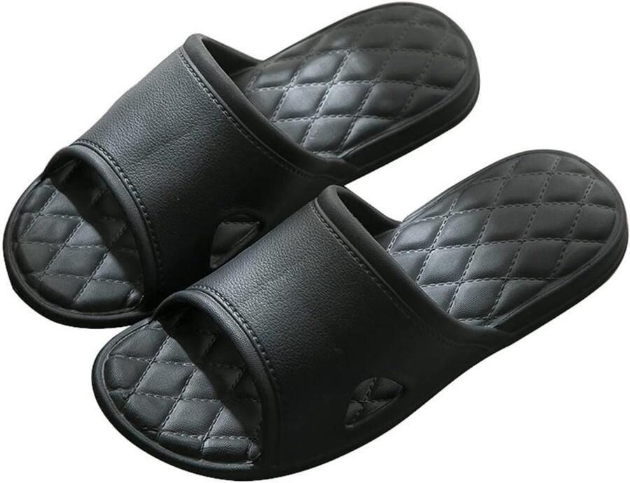 Douche Slippers Zomer Pantoffels Thuis en Badkamer Zachte Anti-slip Zool 35-36 Zwart