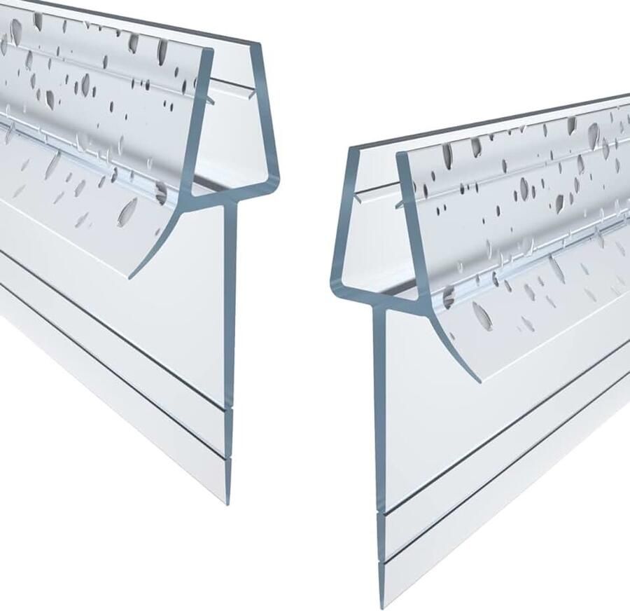 Doucheafdichting 2 x voor 5 mm 6 mm met extra verlengde lip afdichting voor de glazen deur rechte glazen deur diktes reserveafdichting waterafstotende of douchecabineafdichting