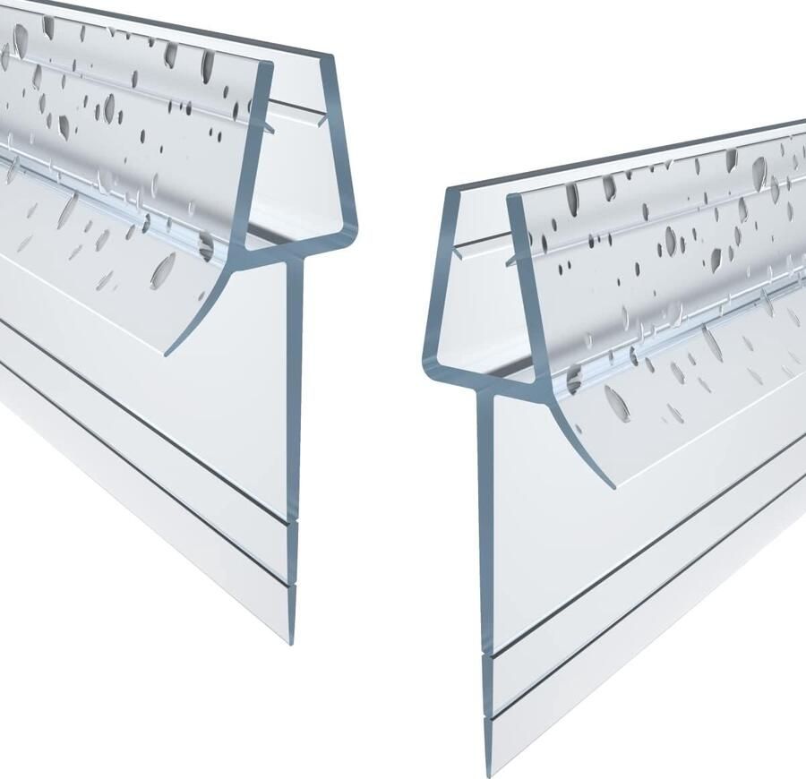 Doucheafdichting 2 x voor 5 mm 6 mm met extra verlengde lip afdichting voor de glazen deur rechte glazen deur diktes reserveafdichting waterafstotende of douchecabineafdichting