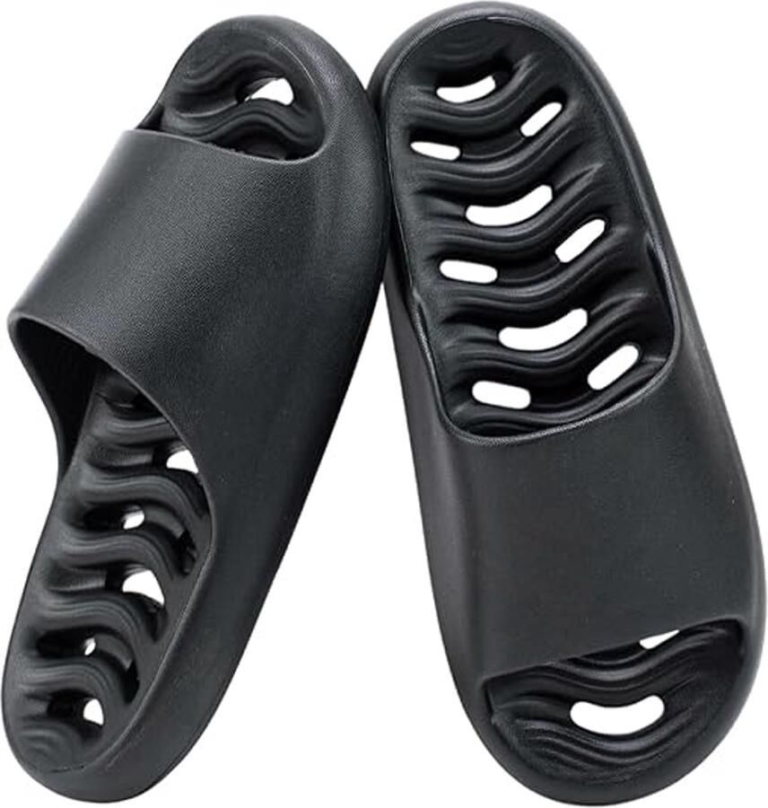 Doucheschoenen met afvoergaten antislip doucheslippers voor en sneldrogende badslippers voor binnen thuis slaapkamer zwembad spa gastenkamer studentenkamer -38 39 -Zwart