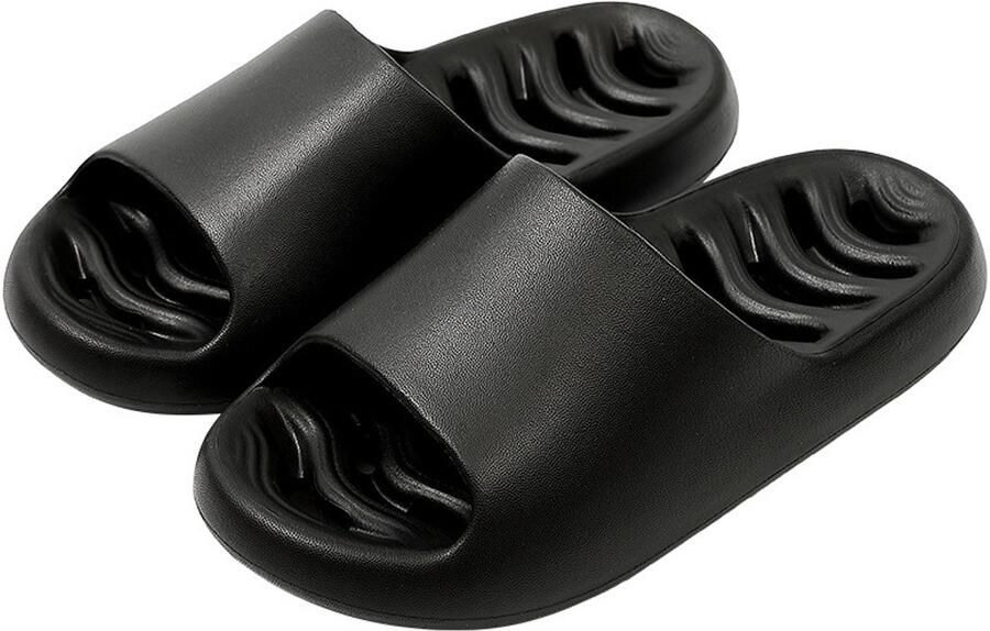 Doucheschoenen met afvoergaten antislip doucheslippers voor en sneldrogende badslippers voor binnen thuis slaapkamer zwembad spa gastenkamer studentenkamer -36 37 -Zwart