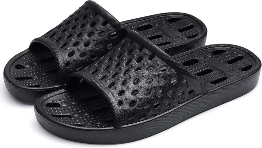 Doucheschoenen voor dames antislip sneldrogende doucheslippers lichtgewicht badsandalen met afvoergaatjes voor studentenkamers strand badkamer en sportschool（40-41EU）