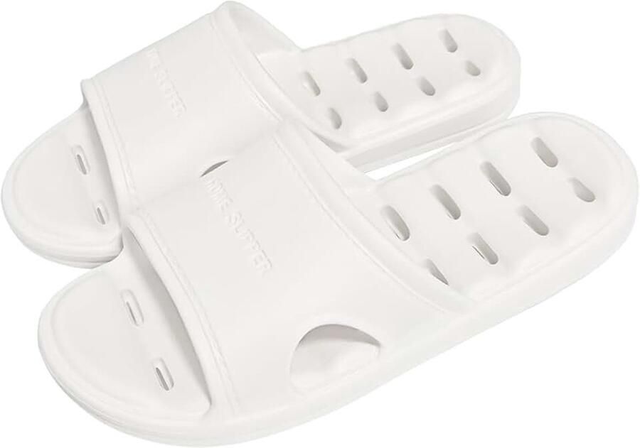 Doucheschoenen voor en zachte gewatteerde anti-slip slippers comfortabele sneldrogende sandalen met gaten voor badkamer binnen thuis zwembad spa