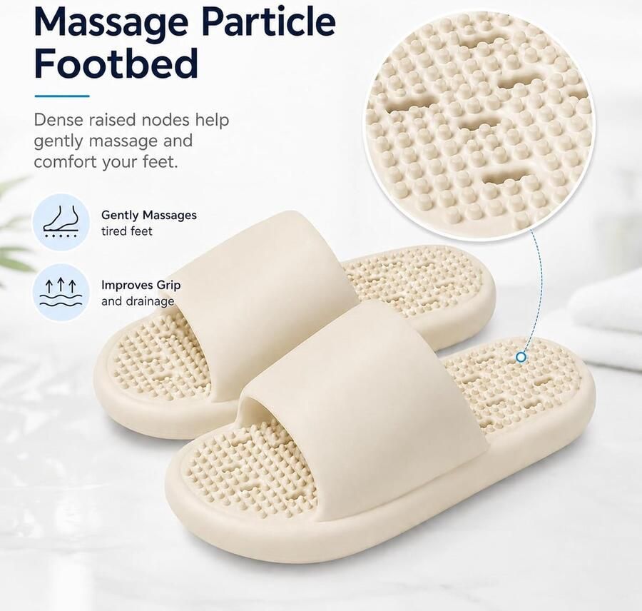 Doucheslippers met gaten antislip pantoffels voor binnen en buiten en lichtgewicht comfortabel sneldrogend