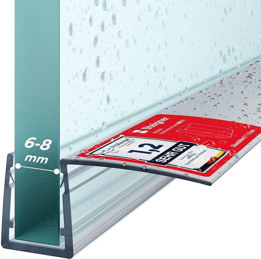Douchestrip glasdikte 6 7 8 mm recht pvc vervangende afdichting voor douches