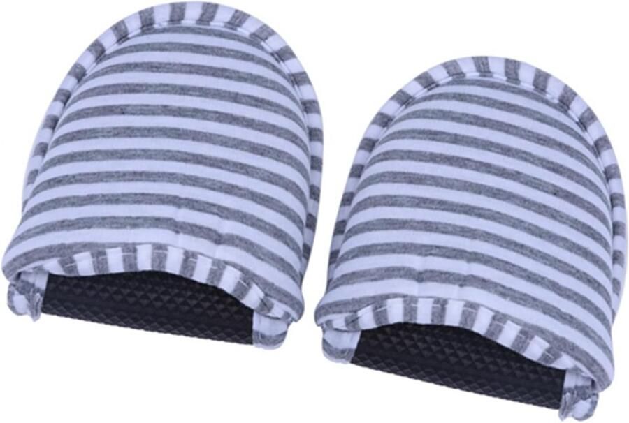 Draagbaar opvouwbaar herbruikbaar binnen zacht katoen antislip pantoffels voor thuisreizen spa en hotel (MWomen grijze strepen)