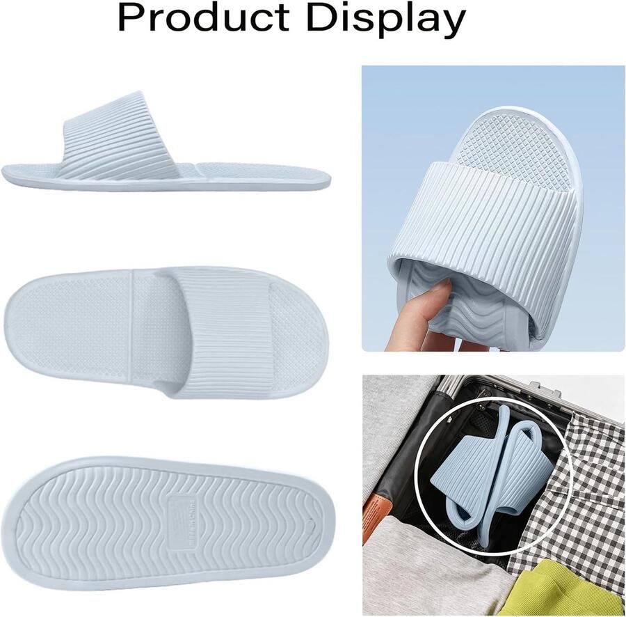 Draagbare en Vouwbare Hotel Slippers voor Mannen EU Antislip en Lichtgewicht Reisschoenen Ideaal voor Spa en Wellness