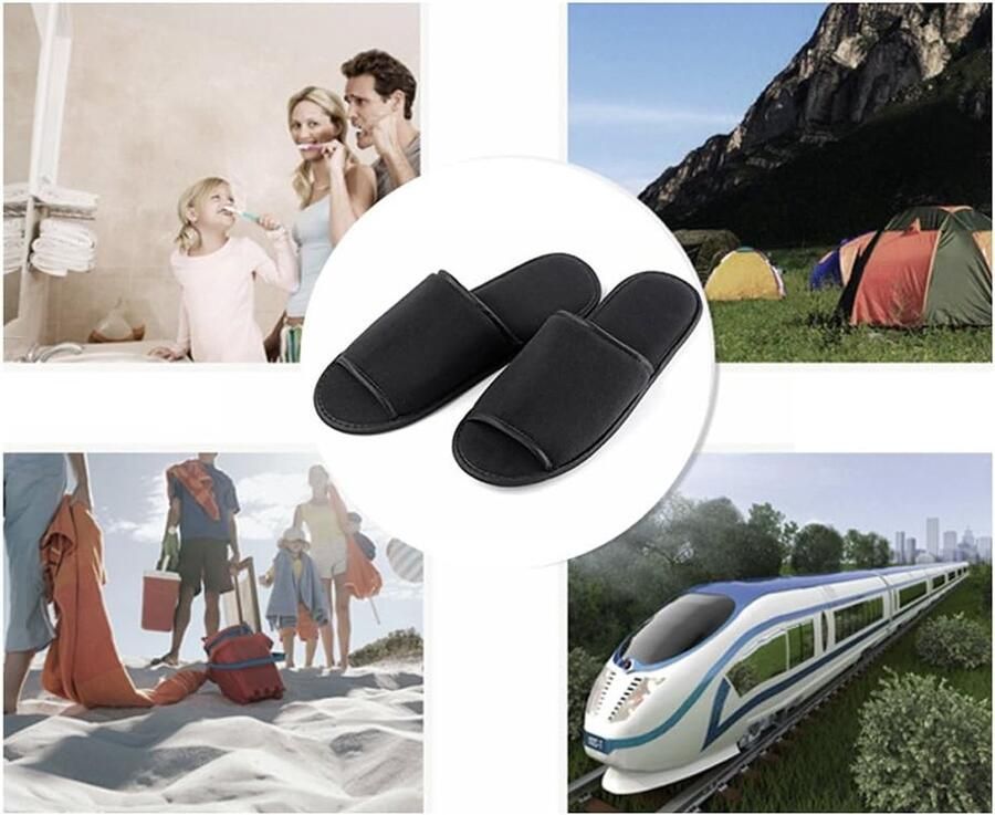 Draagbare Slippers Wasbare Open Teen Badslippers met Opbergtas voor Spa Reizen Hotel Thuis Gast