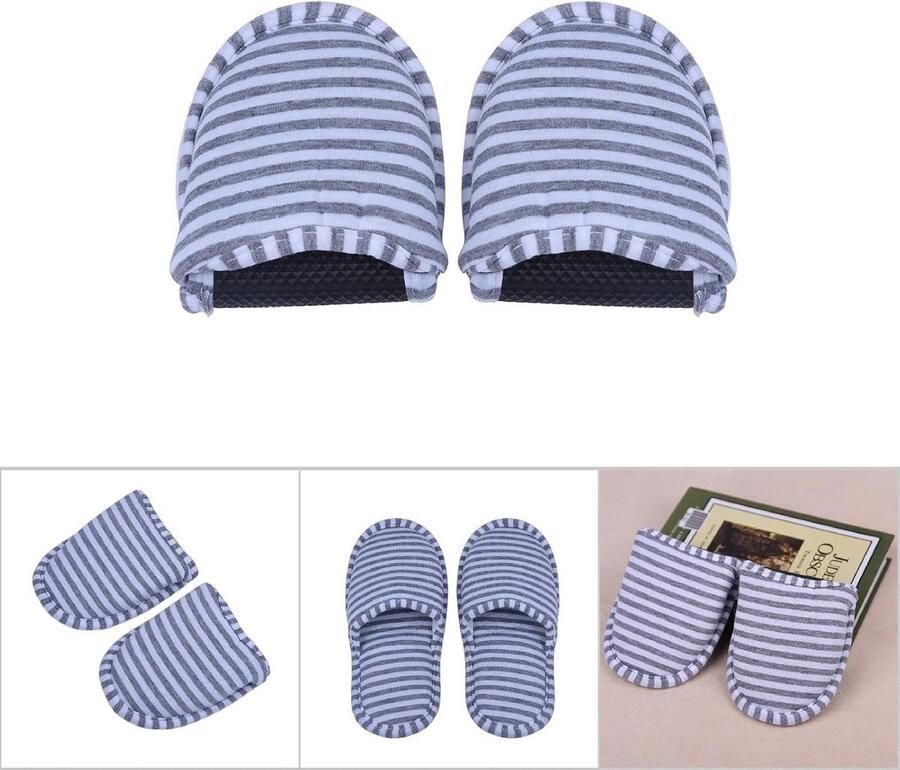 Draagbare Vouwbare Herbruikbare Zachte Katoenen Slippers voor Thuis Reizen en Spa Antislip Comfortabele Huisschoenen