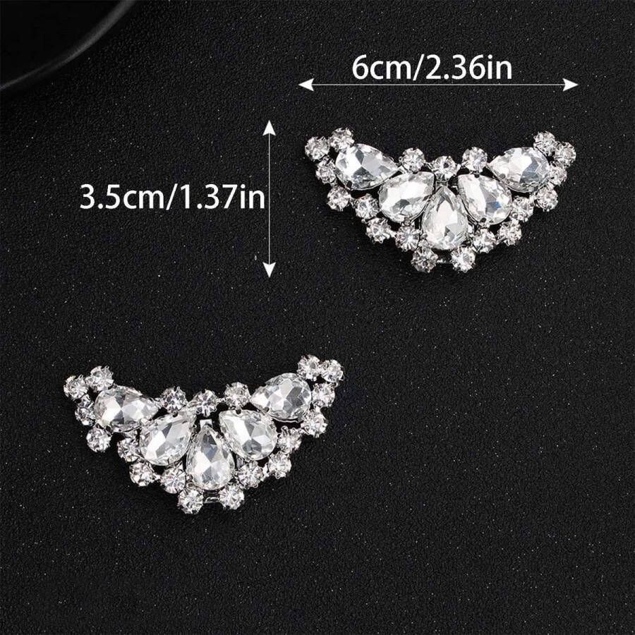 DRERIO Crystal Schoenclips met Strass Zilveren Schoengesp Sieraden voor Vrouwen Meisjes Bruiloft Feest Hoge Hakken Schoenaccessoires