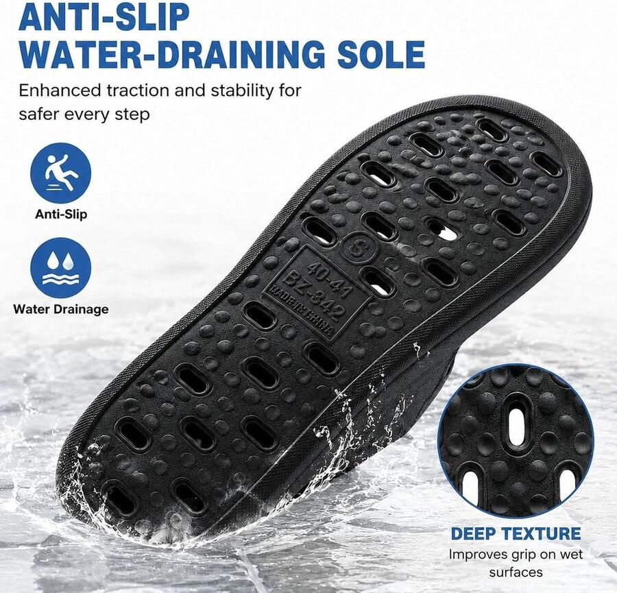 Drogende doucheslippers antislip badslippers afvoergaten doucheschoenen voor en slaapzaal zwembad sportschool