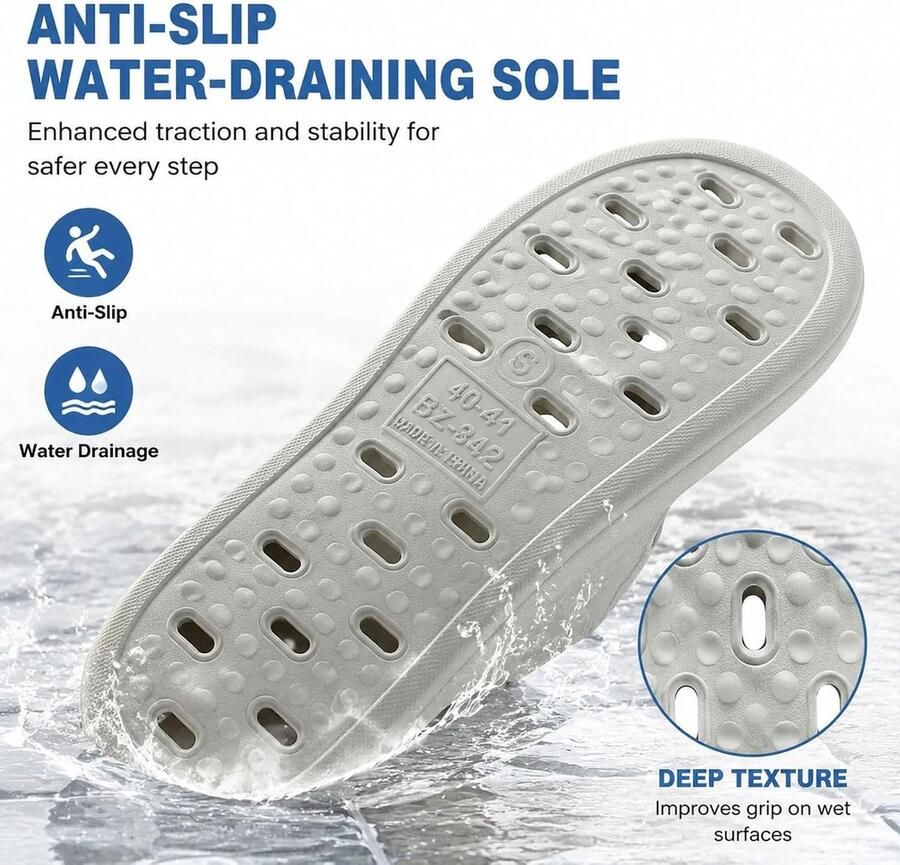 Drogende doucheslippers antislip badslippers afvoergaten doucheschoenen voor en slaapzaal zwembad sportschool