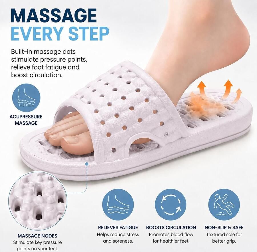 Drogende doucheslippers antislip badslippers afvoergaten doucheschoenen voor en slaapzaal zwembad sportschool
