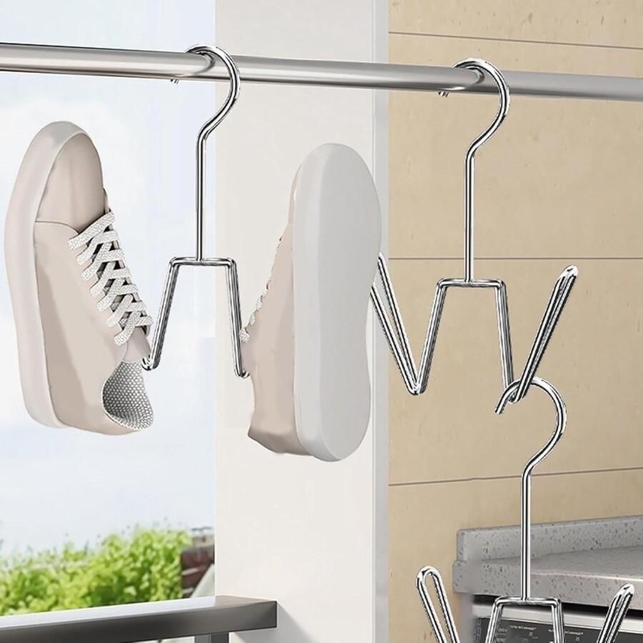 Droogrek 3 Stuks Laarzen Roestvrijstalen Houder Hanger Binnenshuis Sneaker Droogrek Voor Wasruimtes Entrees Huizen Slaapkamers Balkons Appartementen Studentenflats Woonkamers
