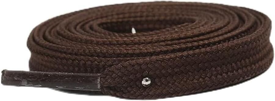 2 Paar Brede Dubbel Dikke Platte Holle Veters voor Sneakers Sport- en Hardloopschoenen Donkerbruin Lange Veters voor Vervanging en Stijl