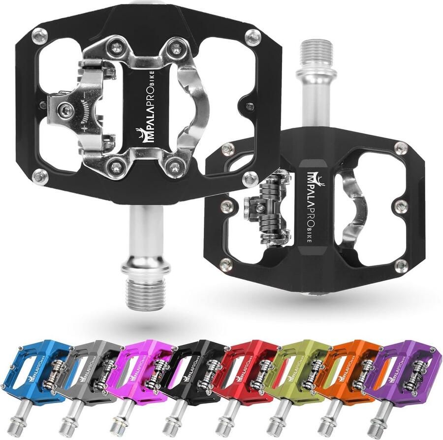 Dubbele Functie Fiets Flat Pedalen en SPD Pedalen 9 16'' MTB Platte Pedalen en SPD Pedalen zonder Kliksysteem