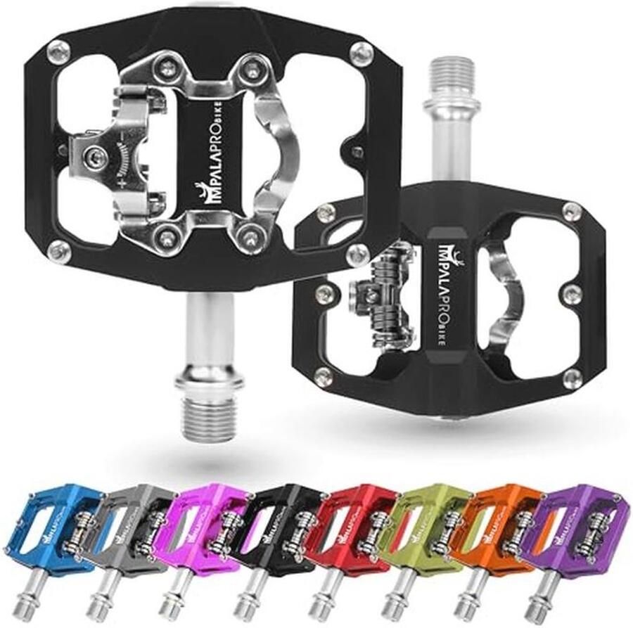 Dubbele Functie Fiets Flat Pedalen en SPD Pedalen 9 16'' MTB Platte Pedalen en SPD Pedalen zonder Kliksysteem