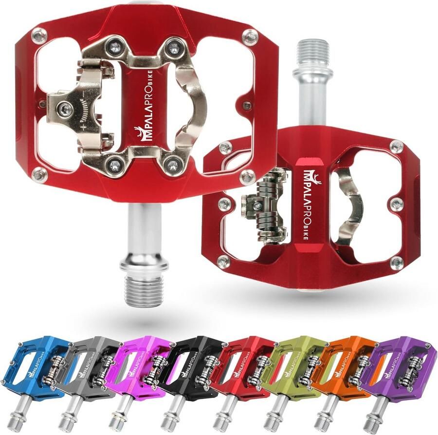 Dubbele Functie Fiets Flat Pedalen en SPD Pedalen 9 16'' Veelzijdige MTB-platformpedalen voor elke fiets