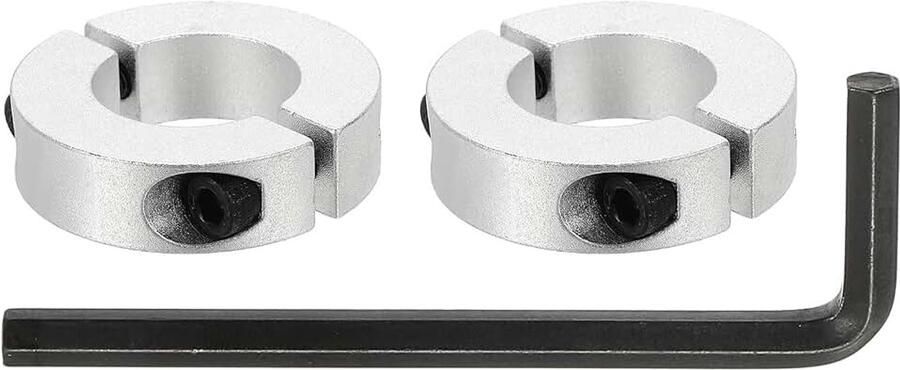 Dubbele gespleten as kraag 30 mm binnendiameter 55 mm buitendiameter 15 mm dik aluminiumlegering voor machine-industrie (zilver set van 2)