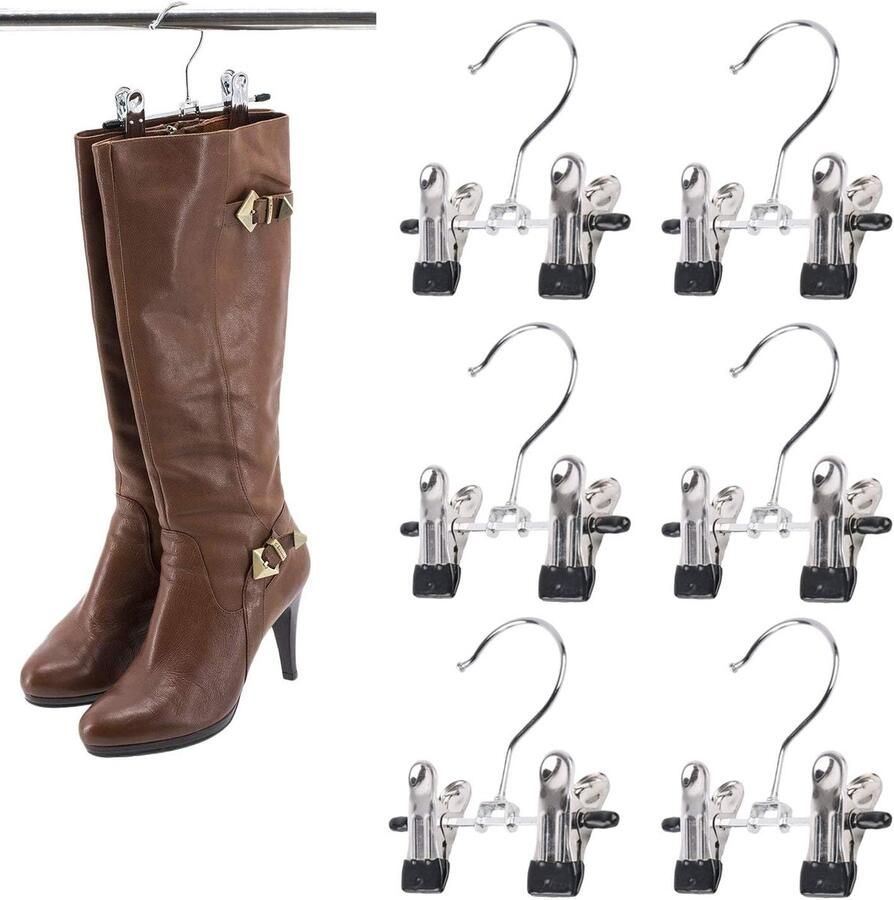 Dubbele verstelbare clips laarzen hangers Ruimtebesparende laarzen sokken zakken opknoping clips boothouder boot organizer Set van