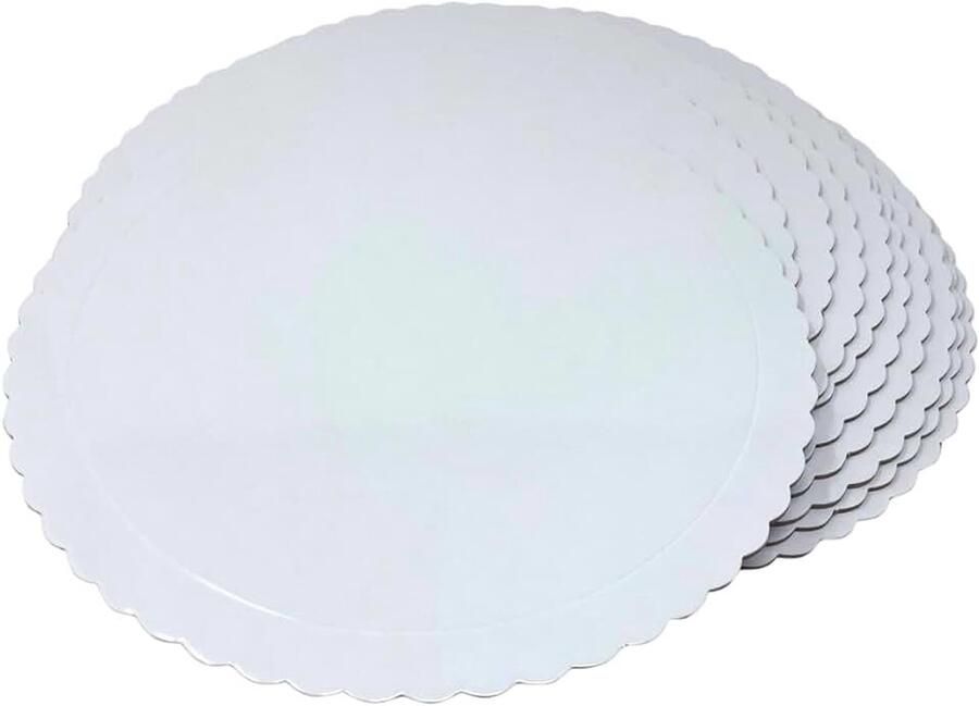 Dulce 10 x extra sterke schijven bodemplaten x 3 mm hoogte voor cake (wit)