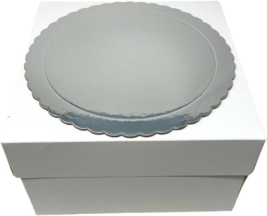 Dulce Verpakking met 5 extra sterke basen van x 3 mm en 5 taarttransportdozen met de afmetingen 30 4 x 30 4 x (zilver)