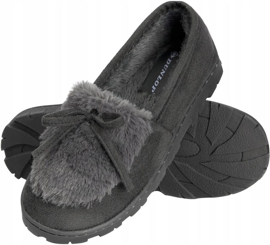 Dunlop Dames Pantoffels Zacht & Warm Grijs