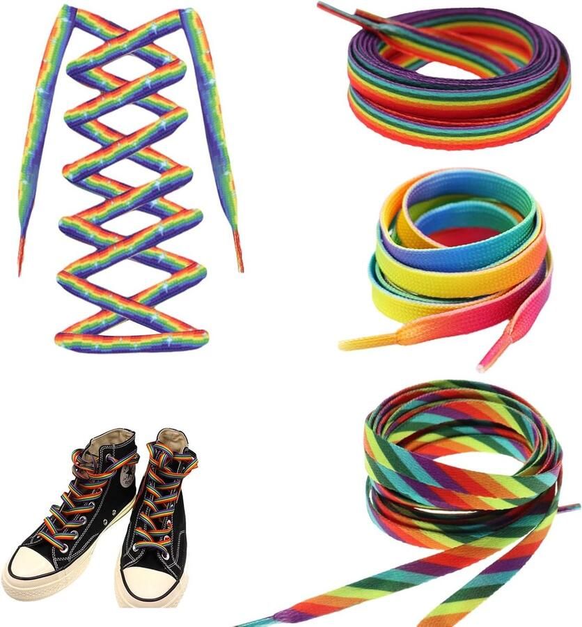 Dunne Platte Sneakers met Regenboog Camouflage Veters voor LGBTQ+ Stijl en Comfort Lengte