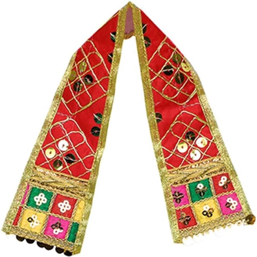 Durga Devi MATA Dress poshak vastra Cloth lehanga Chunari Pooja-item voor idoolbeelden voor Indiaas traditioneel festival ((rood)