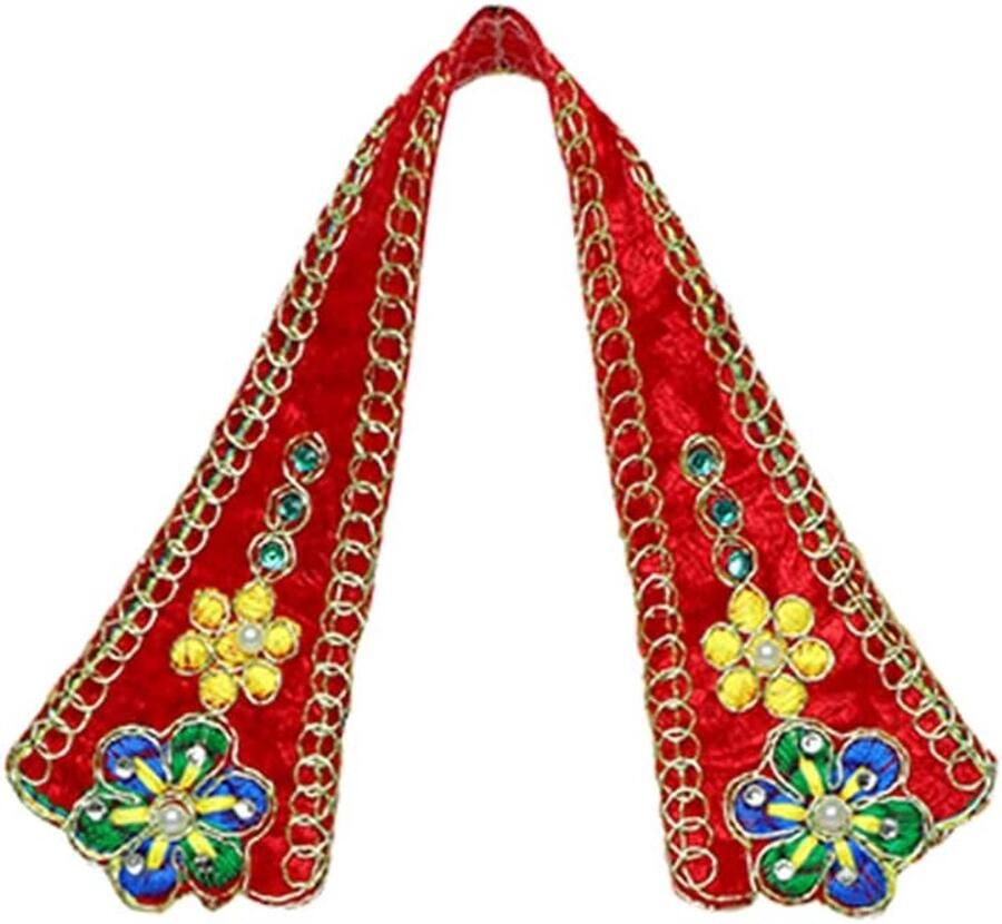 Durga Devi MATA Dress poshak vastra Cloth lehanga Chunari Pooja-item voor idoolbeelden voor Indiaas traditioneel festival ((rood)