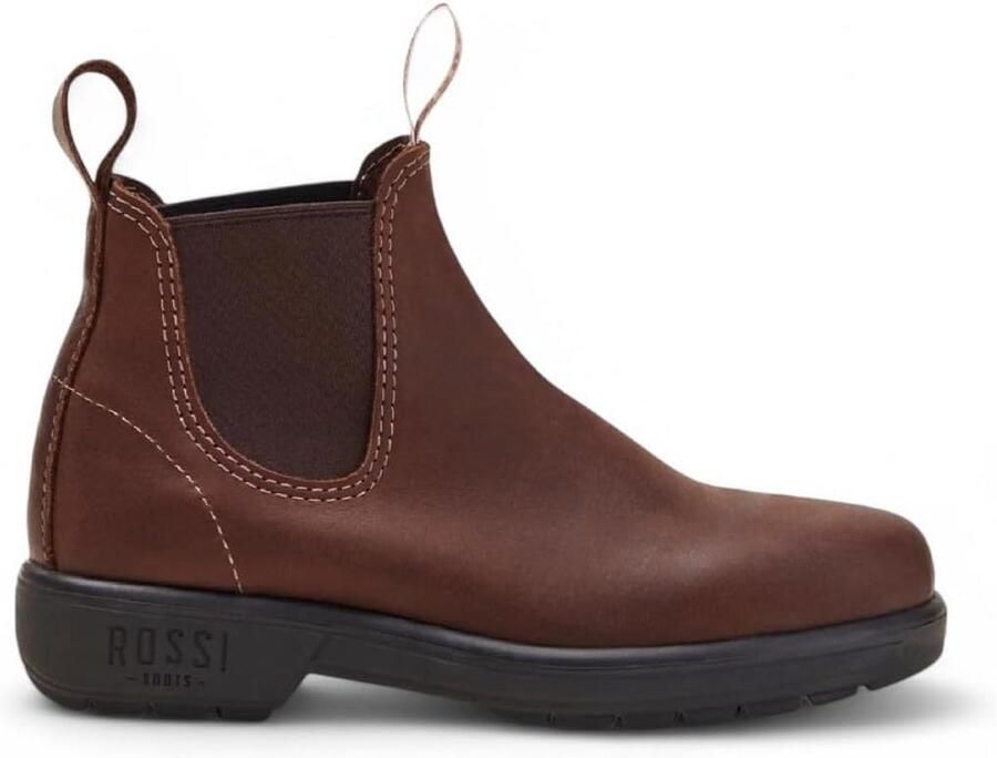 Duurzame Leren Chelsea Enkellaarzen Unisex Waterbestendig en Comfortabel Roodhout