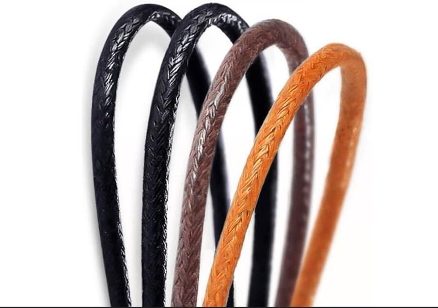 Duurzame ronde veters scheurvaste 3 mm dunne veters voor wandelschoenen werkschoenen en trekking bruin