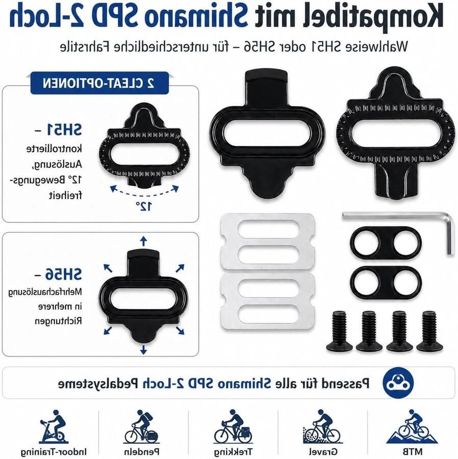 Cleats voor Shimano SPD Geschikt voor Fietsschoenen Verbeterde Grip en Stabiliteit