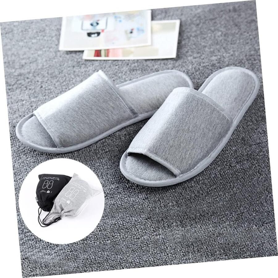 E-Ambar Opvouwbare Pantoffels voor en Lichtgewicht en Compact Met Zacht Katoenen Bovenwerk Ideaal voor Thuis Hotel en Onderweg