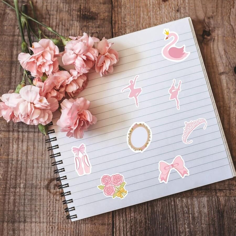 E-Ambar Roze Ballet Dansstickers voor Meisjes Set van 500 stuks Ballerina Decoratie Stickers voor Laptop Koffer en meer