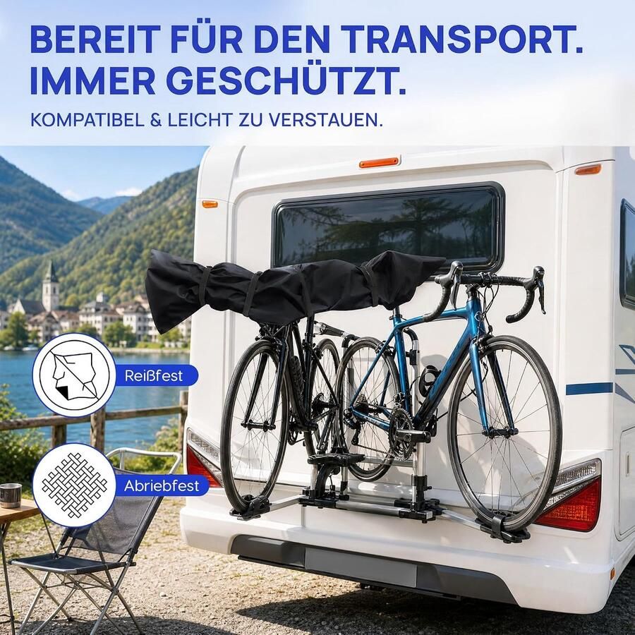 E-bike transportbescherming accessoires waterdicht universele transportbescherming e-bike voor fietsendrager scheurvast vocht- en stofbescherming zwart - Foto 2