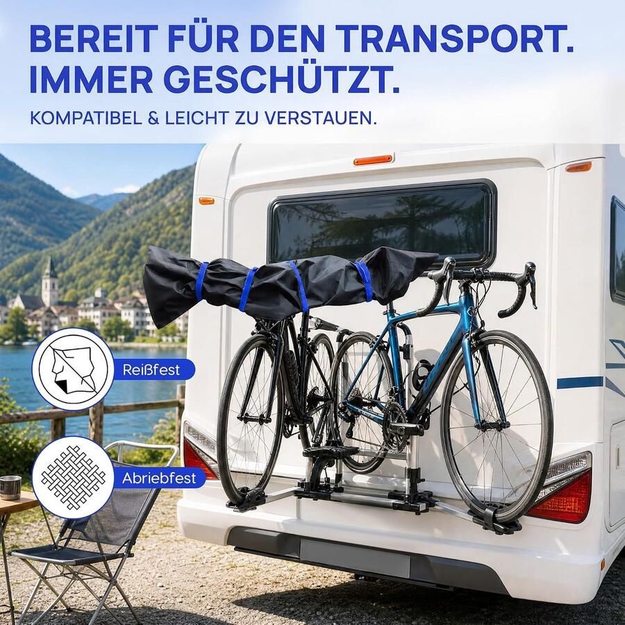 E-bike transportbescherming accessoires waterdicht universele transportbescherming e-bike voor fietsendrager scheurvast vocht- en stofbescherming fietshoes (blauw) - Foto 2