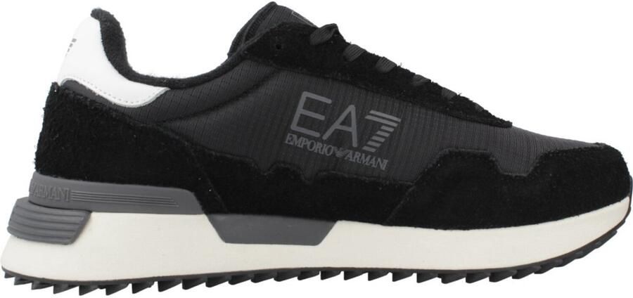 EA7 Emporio Armani Sneakers van een mix van leer en textiel model 'VINTAGE RUNNING'
