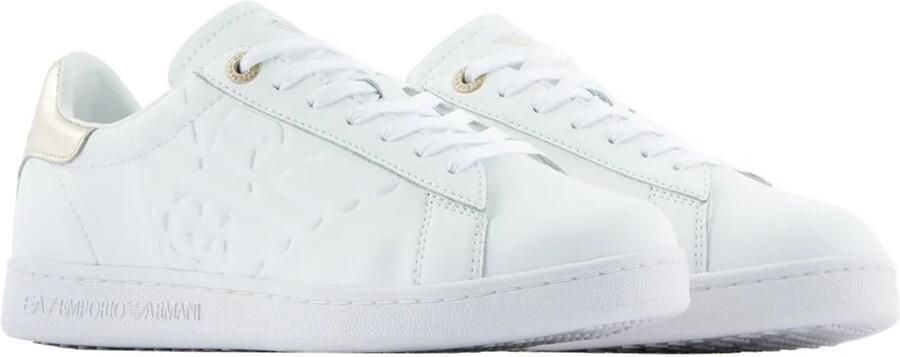 Emporio Ar i EA7 Witte leren sneakers met adelaarslogo White - Foto 3
