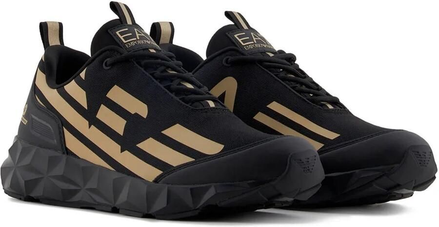 Emporio Armani EA7 Zwarte Casual Textiel Sneakers met 4cm Rubberen Zool