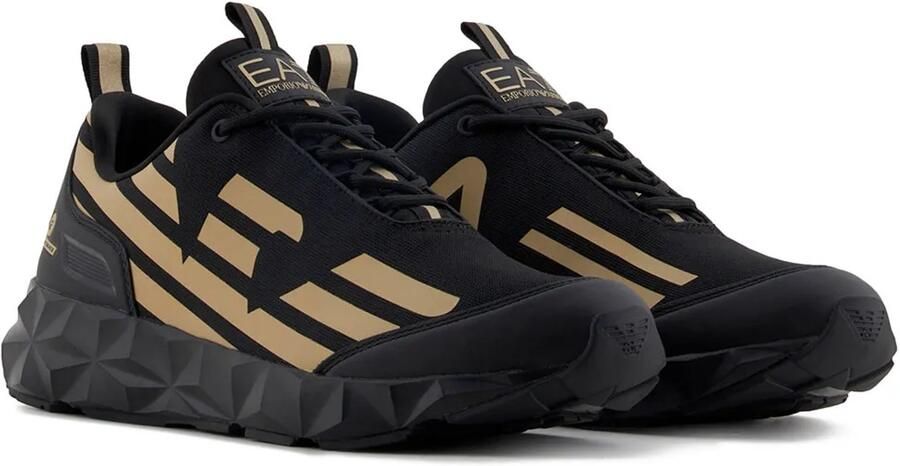 Emporio Armani EA7 Zwarte Casual Textiel Sneakers met 4cm Rubberen Zool