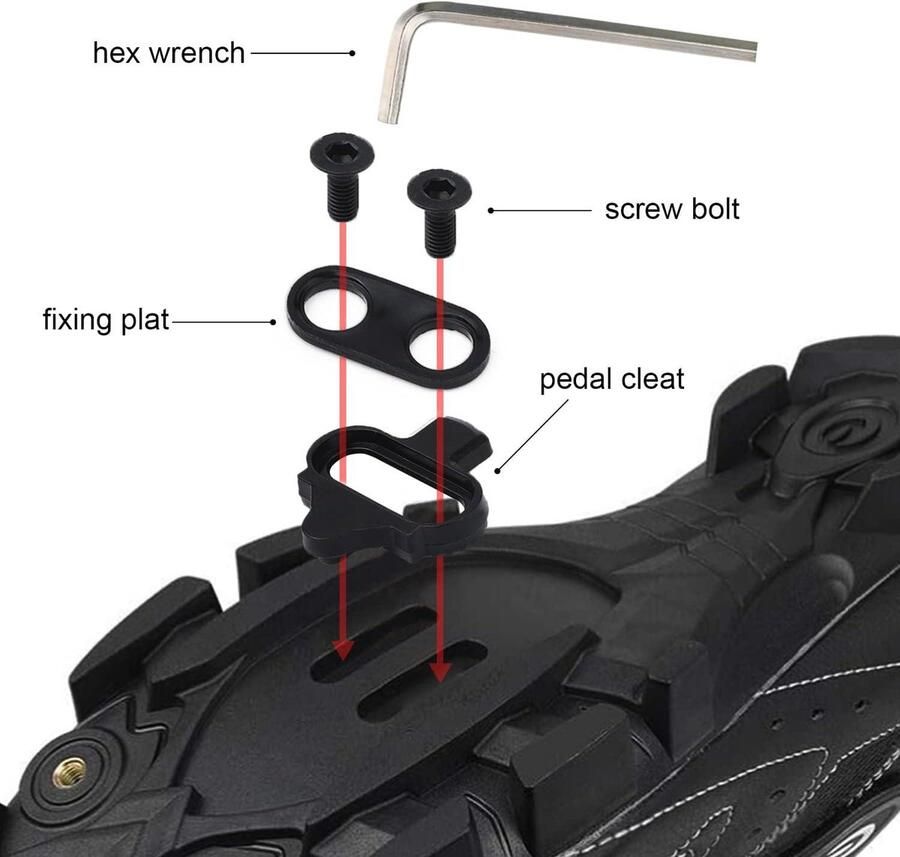 E-Ambar Sterke Stalen Schoenplaatjes voor Fietsschoenen Binnen Buiten Compatibel met SPD SM-SH51